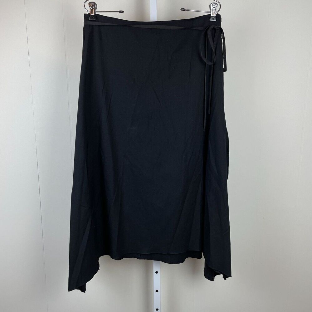 J. Jill Wrap Maxi Skirt Asymmetric‎ Solid Black Womens Size 12